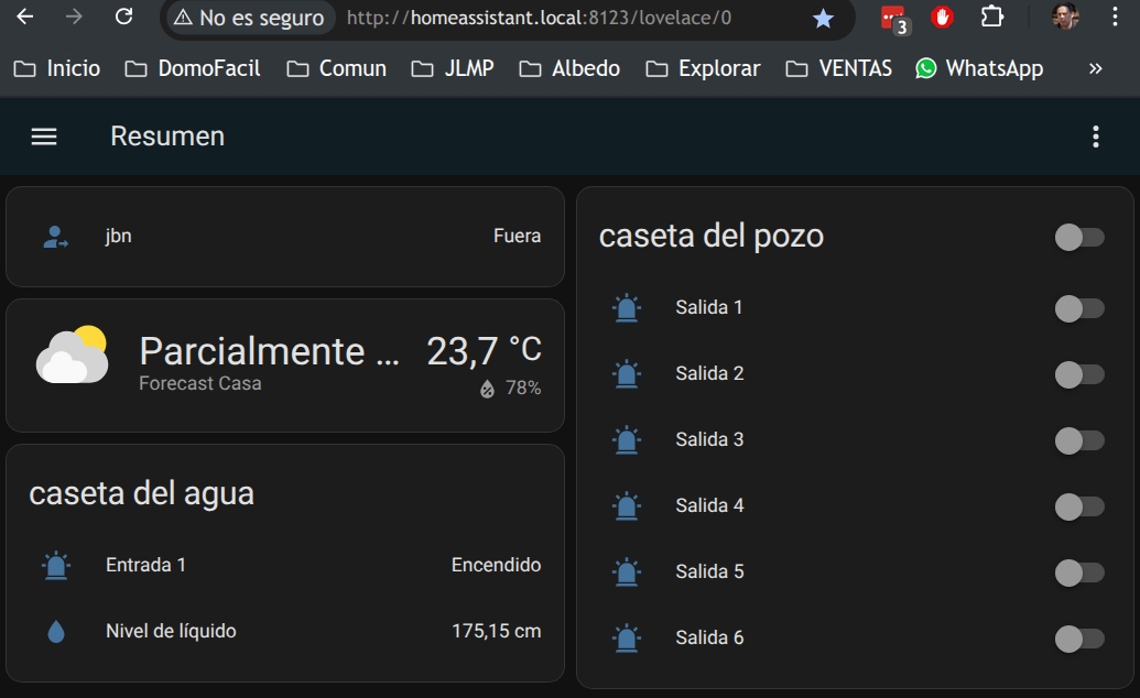 Ya podemos controlar directamente la bomba del pozo...